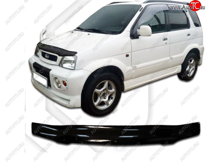 2 049 р. Дефлектор капота (кузов: J100,102,122) CA-Plastic  Daihatsu Terios  J100 (1997-2000) дорестайлинг (Classic черный, Без надписи)  с доставкой в г. Тольятти