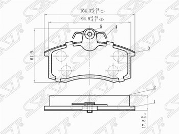 Комплект тормозных колодок SAT Datsun mi-DO хэтчбэк (2014-2021)