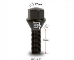 130 р. Колёсный болт длиной 28 мм Вектор M12 1.5 28 (под гаечный ключ (пос.место: конус)) M12 1.5 28 под гаечный ключ (пос.место: конус)    с доставкой в г. Тольятти. Увеличить фотографию 1