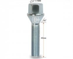 Колёсный болт длиной 40 мм Вектор M12 1.5 40 под гаечный ключ Livan X3 Pro (2022-2025) 