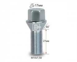 Колёсный болт длиной 27 мм Вектор M14 1.5 27 под гаечный ключ Audi A4 B6 универсал (2000-2006) 