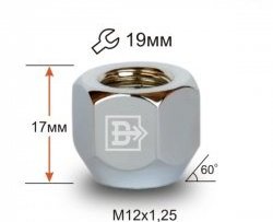 Колёсная гайка Вектор M12 1.25 Лада Надежда 2120 рестайлинг (2002-2006) 