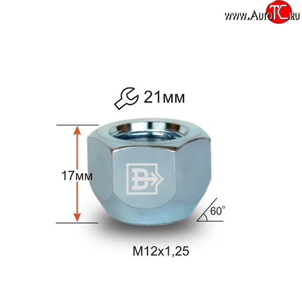 36 р. Колёсная гайка Вектор M12 1.25 Nissan Frontier 2 рестайлинг (2017-2025)