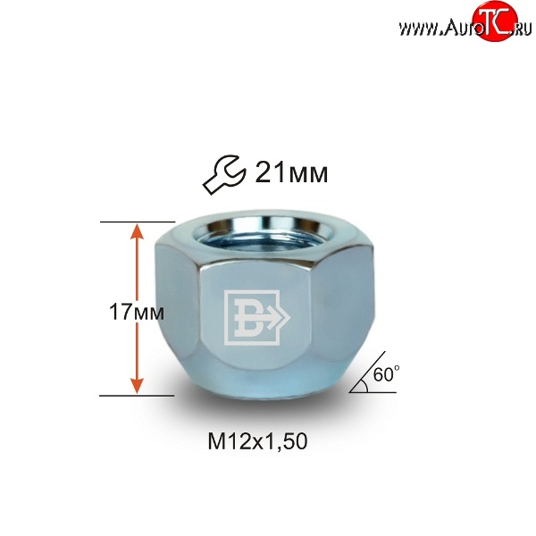 36 р. Колёсная гайка Вектор M12 1.5 Changan LAMORE (2023-2025)