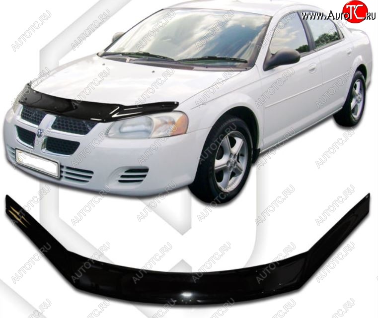 2 099 р. Дефлектор капота CA-Plastic  Dodge Stratus (2004-2006) (Classic черный, Без надписи)  с доставкой в г. Тольятти