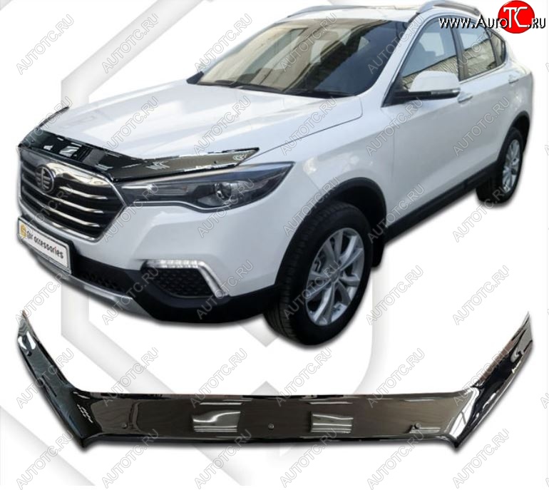 2 199 р. Дефлектор капота CA-Plastiс  FAW Besturn X80 (2016-2021) рестайлинг (Classic черный, Без надписи)  с доставкой в г. Тольятти