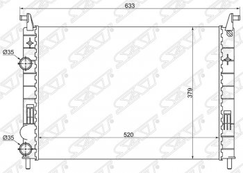 Радиатор двигателя SAT (трубчатый, МКПП) Fiat Albea 170 седан (2002-2012)