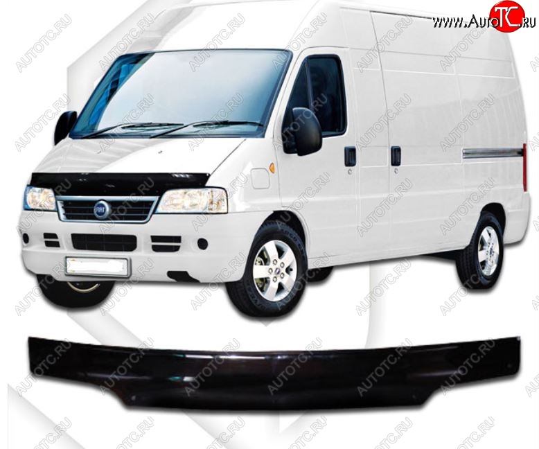 1 999 р. Дефлектор капота CA-Plastic  Fiat Ducato  250 (2006-2014) (Classic черный, Без надписи)  с доставкой в г. Тольятти