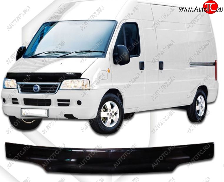 2 199 р. Дефлектор капота CA-Plastiс  Fiat Ducato  230 (1994-2002) (Classic черный, Без надписи)  с доставкой в г. Тольятти