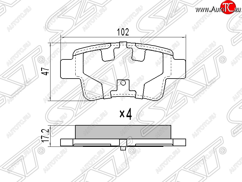 769 р. Колодки тормозные SAT (задние) Opel Corsa D 1-ый рестайлинг, хэтчбэк 5 дв. (2010-2011)  с доставкой в г. Тольятти