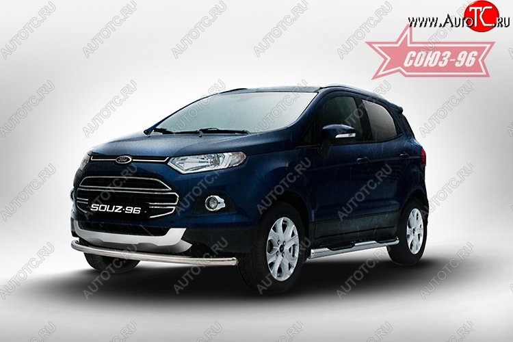 13 832 р. Защита переднего бампера одинарная Souz-96 (d60) Ford EcoSport дорестайлинг (2013-2019)  с доставкой в г. Тольятти