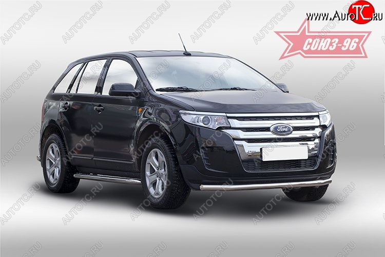 15 434 р. Защита переднего бампера одинарная Souz-96 (d60) Ford Edge CD539 дорестайлинг (2015-2018)  с доставкой в г. Тольятти