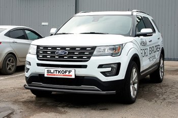 Защита переднего бампера Slitkoff (d57 мм) Ford Explorer U502 2-ой рестайлинг, 5 дв. (2017-2019)