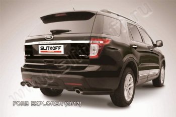 Защита заднего бампера из уголков d76 Slitkoff Ford (Форд) Explorer (Експлорер)  U502 (2010-2016) U502 дорестайлинг