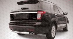 Защита заднего бампера из короткой трубы диаметром 76 мм Slitkoff Ford Explorer U502 дорестайлинг (2010-2016)