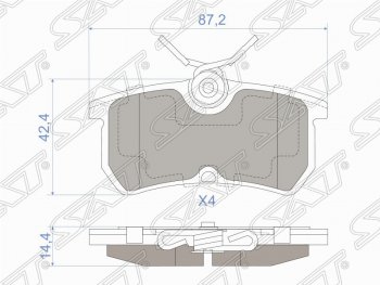 Колодки тормозные задние SAT Ford Focus 1 хэтчбэк 3 дв. дорестайлинг (1998-2002)