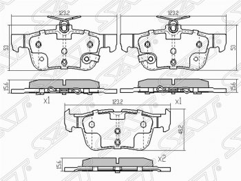 Колодки тормозные задние SAT Ford S-Max 1 дорестайлинг (2006-2010)