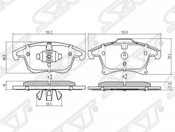 Колодки тормозные SAT (передние) Ford Mondeo MK5 CD391 рестайлинг, седан (2019-2025)