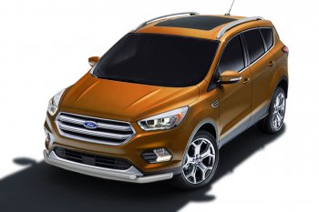 Защита заднего бампера Slitkoff (двойная, d57/42) Ford (Форд) Kuga (Куга)  2 (2016-2019) 2 рестайлинг