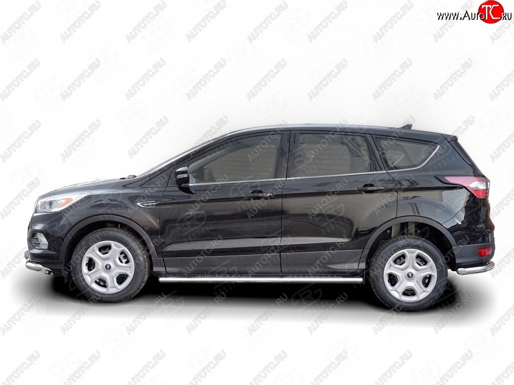 27 699 р. Порожки для ног (труба Ø120х60, овал с проступью) Russtal Ford Kuga 2 рестайлинг (2016-2019)  с доставкой в г. Тольятти