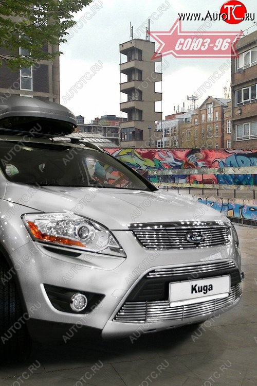 5 579 р. Декоративная вставка воздухозаборника в бампер Souz-96 Ford Kuga 1 (2008-2013)  с доставкой в г. Тольятти