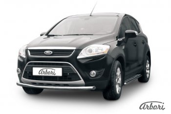 Защита переднего бампера Arbori (нержавейка, 1 труба d57mm) Ford Kuga 1 (2008-2013)