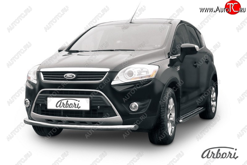 9 899 р. Защита переднего бампера Arbori (нержавейка, 1 труба d57mm) Ford Kuga 1 (2008-2013)  с доставкой в г. Тольятти