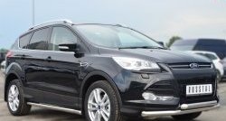 13 849 р. Защита порогов из круглой трубы диаметром 63 мм Russtal Ford Kuga 2 дорестайлинг (2013-2016) (Защита порогов с со скосами на торцах (вариант 1))  с доставкой в г. Тольятти. Увеличить фотографию 12