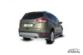 6 389 р. Защита заднего бампера Arbori (нержавейка, 1 труба d57 mm). Ford Kuga 2 дорестайлинг (2013-2016)  с доставкой в г. Тольятти. Увеличить фотографию 2