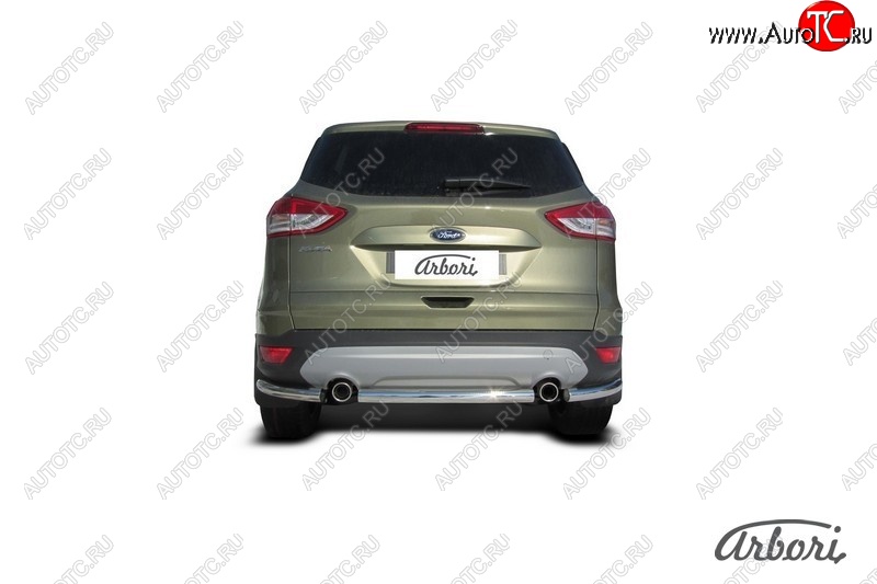 6 389 р. Защита заднего бампера Arbori (нержавейка, 1 труба d57 mm). Ford Kuga 2 дорестайлинг (2013-2016)  с доставкой в г. Тольятти