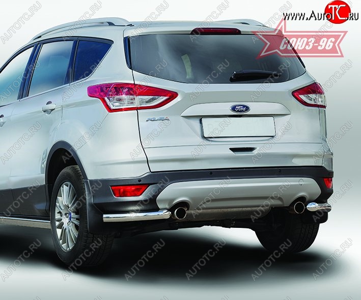 8 189 р. Защита заднего бампера из боковых уголков Souz-96 (d60) Ford Kuga 2 дорестайлинг (2013-2016)  с доставкой в г. Тольятти