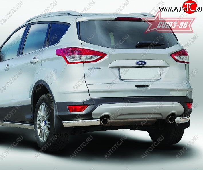 10 799 р. Защита заднего бампера из боковых уголков Souz-96 (d76х42) Ford Kuga 2 дорестайлинг (2013-2016)  с доставкой в г. Тольятти