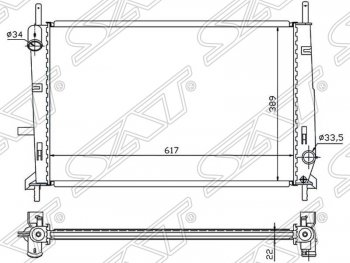 Радиатор двигателя SAT (пластинчатый, 1.6/1.8/2.0, МКПП) Ford Mondeo Mk1,GBP седан (1992-1996)