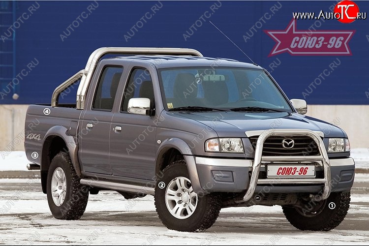 16 064 р. Защита переднего бампера Souz-96 (d76) Ford Ranger дорестайлинг (2006-2009)  с доставкой в г. Тольятти