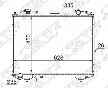 Радиатор двигателя SAT (пластинчатый, 2.5D/2.5TD/2.9D/3.0TD, МКПП) Ford Ranger рестайлинг (2009-2011)