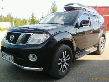 13 499 р. Защита переднего бампера Slitkoff (Ø76) Nissan Pathfinder R51 рестайлинг (2009-2014) (Нержавейка, Полированная)  с доставкой в г. Тольятти. Увеличить фотографию 4