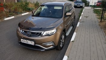 2 369 р. Дефлектор капота CA-Plastiс  Geely Atlas  NL3 (2016-2022) (Серия Art черная)  с доставкой в г. Тольятти. Увеличить фотографию 4