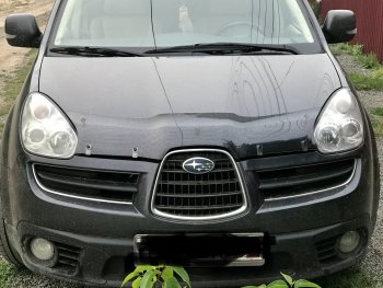 2 369 р. Дефлектор капота CA-Plastiс  Subaru Tribeca (2005-2007) (Шелкография черная)  с доставкой в г. Тольятти. Увеличить фотографию 3