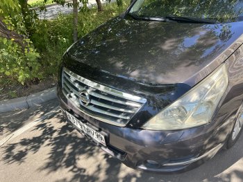 2 699 р. Дефлектор капота (exclusive) CA-Plastic  Nissan Teana  2 J32 (2008-2014) дорестайлинг, рестайлинг (Classic чёрный, Без надписи)  с доставкой в г. Тольятти. Увеличить фотографию 3