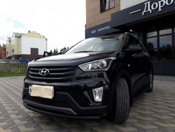 8 249 р. Защита переднего бампера Slitkoff (d57, черная) Hyundai Creta GS рестайлинг (2019-2021) (Цвет: серебристый)  с доставкой в г. Тольятти. Увеличить фотографию 5