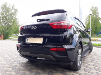 7 199 р. Защита заднего бампера из трубы d57 Slitkoff (радиусная) Hyundai Creta GS дорестайлинг (2015-2019) (Цвет: серебристый)  с доставкой в г. Тольятти. Увеличить фотографию 2