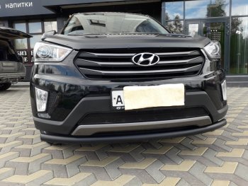 8 249 р. Защита переднего бампера Slitkoff (d57, черная) Hyundai Creta GS рестайлинг (2019-2021) (Цвет: серебристый)  с доставкой в г. Тольятти. Увеличить фотографию 2