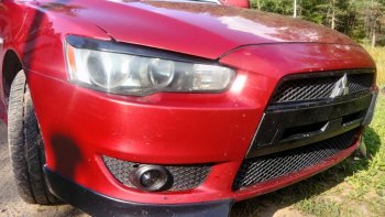 579 р. Реснички на фары Style Mitsubishi Lancer 10 CY хэтчбэк дорестайлинг (2007-2010) (Неокрашенные)  с доставкой в г. Тольятти. Увеличить фотографию 5