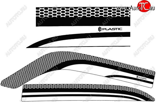 2 099 р. Дефлектора окон CA-Plastic  ГАЗ 31105  Волга (2003-2009) дорестайлинг, рестайлинг (Серия Art белая, Без хром.молдинга)  с доставкой в г. Тольятти