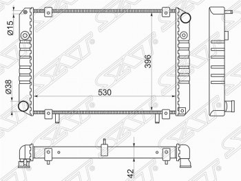 Радиатор двигателя SAT (трубчатый, МКПП, без кондиционера) ГАЗ Соболь 2752 дорестайлинг цельнометаллический фургон (1998-2002)