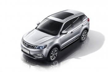 Защита порогов Slitkoff (d57 мм) Geely Atlas NL3 (2016-2022)