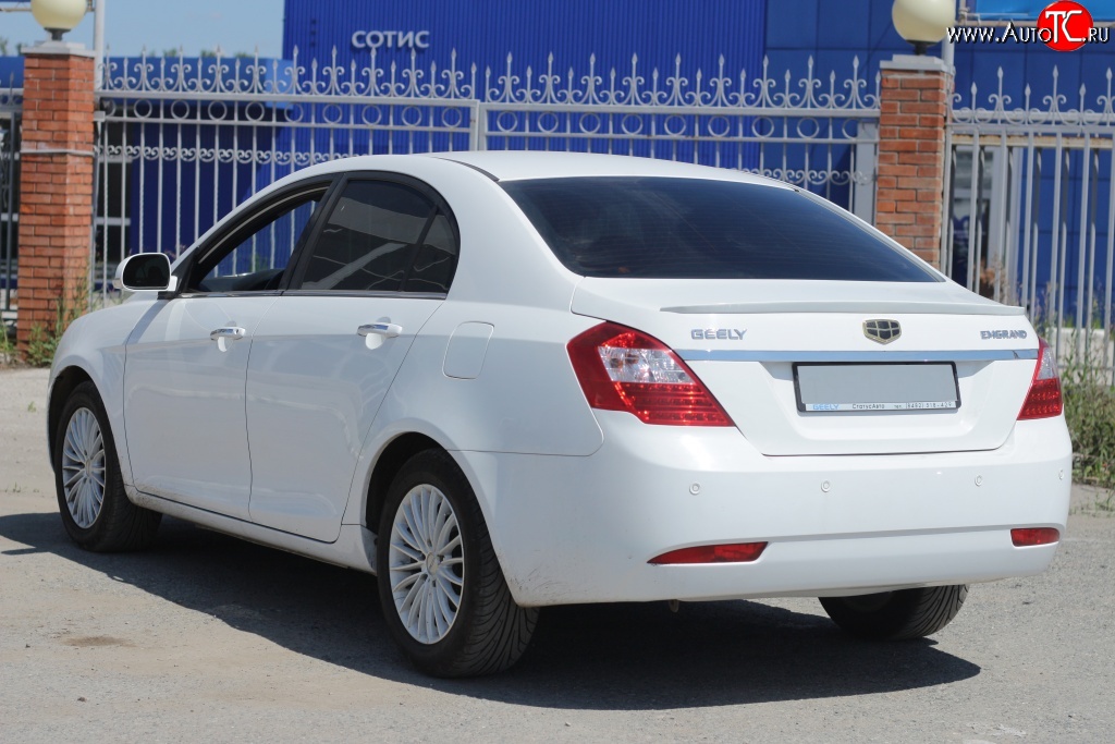 2 679 р. Лип спойлер Кураж  Geely Emgrand EC7 (2009-2016) седан дорестайлинг (Неокрашенный)  с доставкой в г. Тольятти