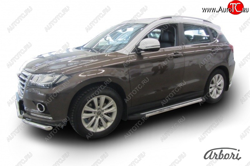 12 509 р. Порожки для ног Arbori Luxe Black Haval H2 (2014-2021)  с доставкой в г. Тольятти