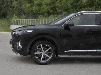 13 999 р. Защита переднего бампера (Ø42 мм, нержавейка, 4WD) SLITKOFF Haval F7x дорестайлинг (2019-2022) (полированная нержавейка)  с доставкой в г. Тольятти. Увеличить фотографию 4