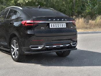 Защита заднего бампера (1.5 4WD Ø57 мм) SLITKOFF Haval F7x дорестайлинг (2019-2022) ()